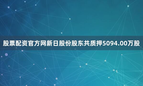 股票配资官方网新日股份股东共质押5094.00万股